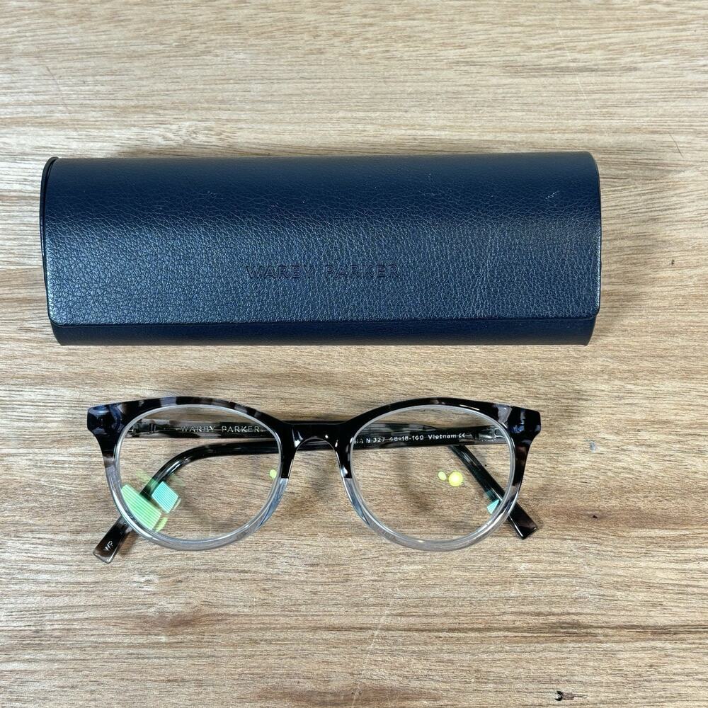 WARBY PARKER “VIRGINIA 327” Brown Blue Clear Tortoise Eyeglasses Frame 48-18-140